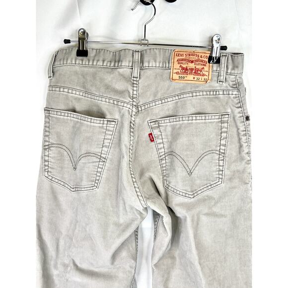 LEVIS 559 Relaxed Straight Corduroy Pants 32x32 Gray Loose Baggy Y2k - Picture 3 of 10